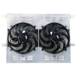 Cubauto Aluminum Shroud Fan For 1983-1994 Ford F250 F350 F59 F150 6.9L 7.3L V8 Diesel,Electric Radiator Fan+Relay Kit