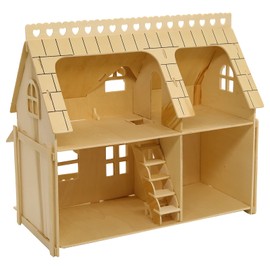 lemogo Wooden Dolls House (Separate House) - Wooden Handcraft Construction Kit (DH003)