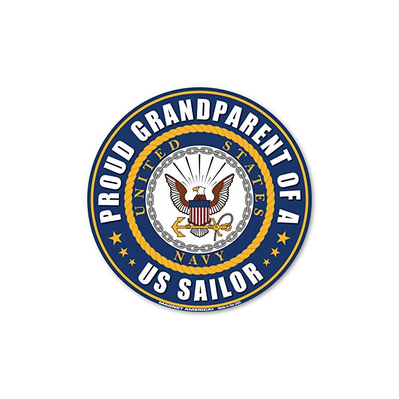 Proud Grandparent of A US Sailor Circle Magnet by Magnet