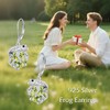 Frog Earrings with Birthstone 925 Sterling Silver Frog Drop Dangle