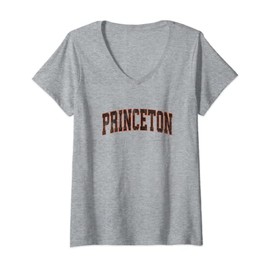 Womens Princeton New Jersey NJ Vintage Athletic Sports V-Neck T-Shirt