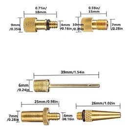 10 Piece Bicycle Valve Adapter Set, 4 Styles + 1 Needle French/American/English Conversion for Bike Pumps