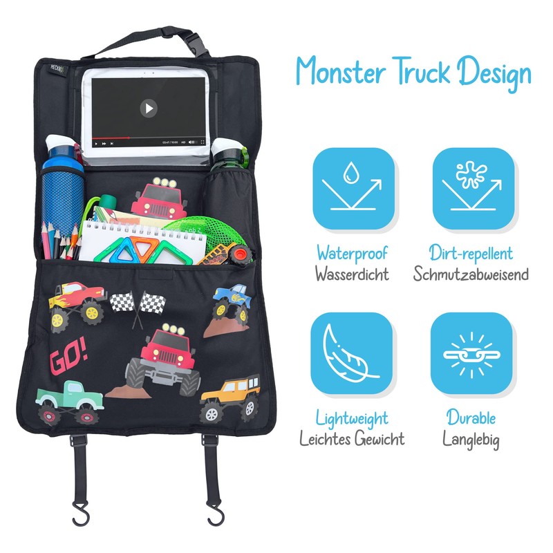 HECKBO 1 x Car Organiser with Monster Trucks