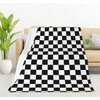 HGOD DESIGNS Checkerboard Blanket Geometric Checkered Plaid Pattern Black and