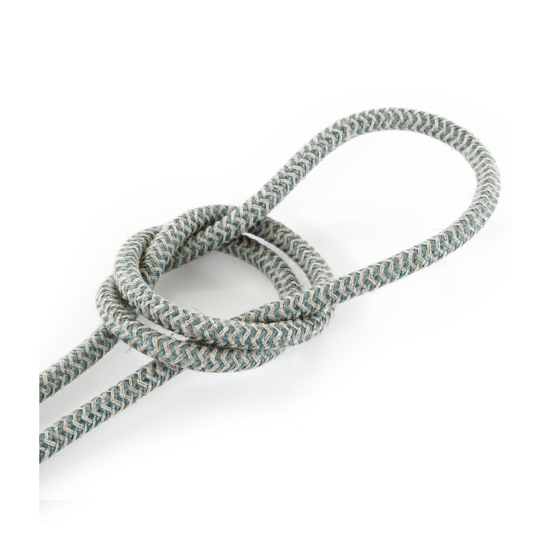 merlotti 20.383 Cable Electric Round Coated Fabric, Sand/Sage, 3 Metres