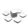Set of 10 Ceramic Plates and Bowls, Square Shape, White,