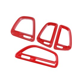 Hihaha ABS Air Condition Outlet Vent Trim Accessories Kit for Dodge Challenger 2015-2019 Red Durable Material