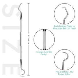 POLKASTORE Professional Dental Scraper Tool - Dentist Pick, Medical Stainless Steel, Dental Tarter Scraper for Tooth Stains Remover, Dentist Home Use Tools