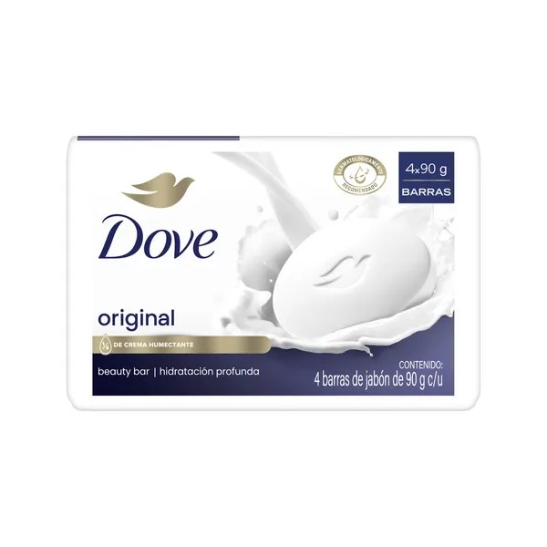 Dove Jabón En Barra Original De Crema Humectante 4x90 G