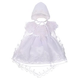Dressy Daisy Baby Girls Scalloped Embroidery Baptism Christening Gown Dress 0-18m