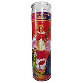 Staci19 Saint Raymond Nonnatus (San Ramon) Red Pillar Devotional Candle