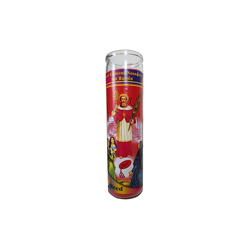 Staci19 Saint Raymond Nonnatus (San Ramon) Red Pillar Devotional Candle