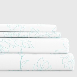 Linen Market 4 Piece Full Bedding Sheet Set (Aqua Vine) - Sleep Better Than Ever with These Ultra-Soft & Cooling Bed Sheets for Your Full Size Bed - Deep Pocket Fits 16" Mattress