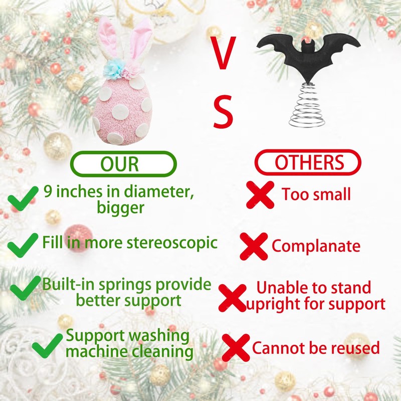 Easter Christmas Tree Topper Decorations, 9 Inches Large Easter Christmas