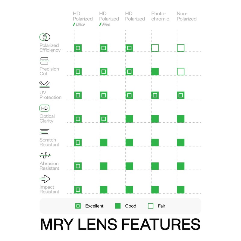 Mryok Polarized Replacement Lenses for Spy Optic Discord Sunglasses, HD