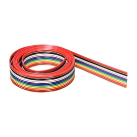 DMiotech 1 Pack 12P IDC Wire Flat Rainbow Ribbon Cable 1 m Length 1.27 mm Grid Breadboard Jumper Cable for Electronic Projects