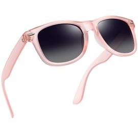 Joopin Square Sunglasses Polarized Sun Glasses UV400 Protection Shades for Women Men Shady Rays (Matte Pink Gradual Black)