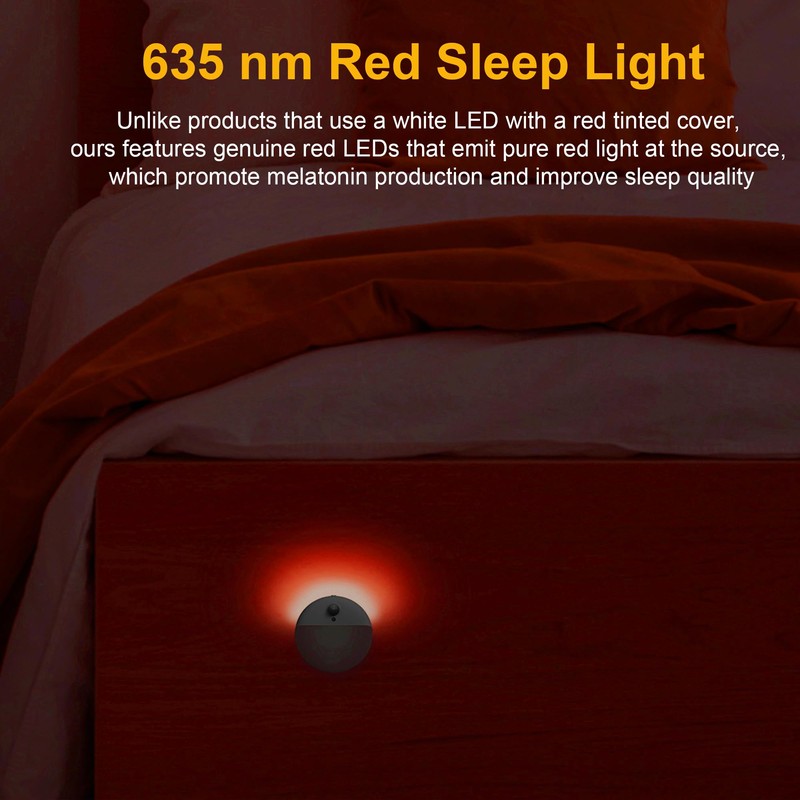 YUNLEX 2 Pack Red Night Light, Battery Operated Night Light,