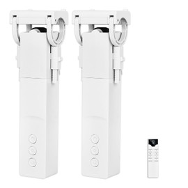 Keego Automatic Curtain Opener and Closer Smart Curtain Opener with Solar Panel,Remote Control App/Timer, High-Performance Motor,Work Compatible with Alexa, Google Home,HomeKit (white-2pc)