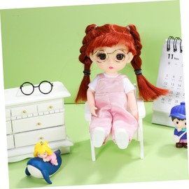 LABRIMP 20pcs Universal Small Eyes Plush Miniature Dollhouse Babydoll Sunglasses Metal Wire Rim Eyewear for Mini Doll Mini Doll