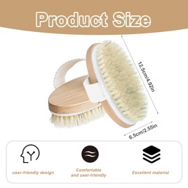 Trockenbürste Badebürste, Körperbürste, Peeling bürste, natürliche Borsten, Perfekt zum entfernen von abgestorbener Haut, Peeling Körperbürste Peelingbürste, verbessert Lymphfunktionen