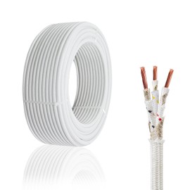 KToyeang 11 Gauge 3 Conductor High Temperature Wire 25Ft, -76-932 ℉ 11 AWG Mica Fiberglass 3 Core Copper Wire Insulated Heat Resistant High Temp Flexible Cable for Lamp Boiler Heater Kiln