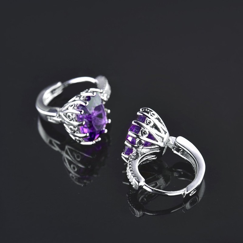 MASOP Women's 925 Sterling Silver Square Cut, Crystal