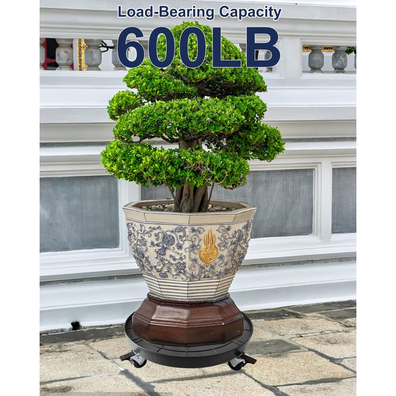 NOAMOO 20 Inch Plant Caddy with Wheels Outdoor Indoor, Extra