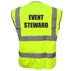 Event Steward Yellow Hi Vis Viz Safety Vest Waistcoat Reflective