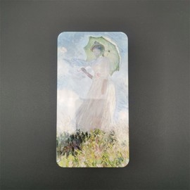 Monet Empty Metal Paint Tin Case with 40pcs Half Pans White Plastic Magnetic Pans - Watercolor Palette