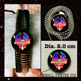 JOURNEY WHEEL IN THE SKY SET  LEATHER BRACELET  NECKLACE  PIN