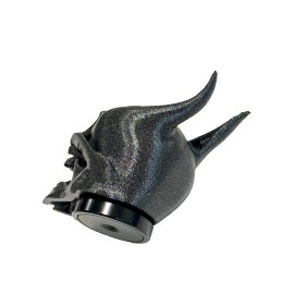 Skull with Horns and Fangs in 3D Black For Almost ANY CAR - Hood ornament Magnet