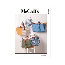 McCall's Tote Bags and Hat Sewing Pattern Kit, Design Code M8419, Multicolor
