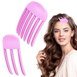 2 Stück Volumenclip, Volumenclip für Den Haaransatz (pink),Volumen Clips Haare,Volumen Haarklammer,Hairvolumen kamm,für Volummi Haargummi,Volumenclip,Hair Volume Clip,Ansatz,Flat Haarspangen Root