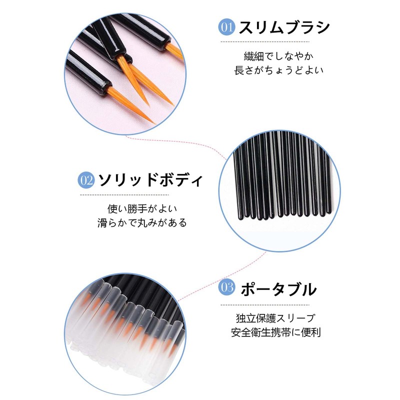 PAVIKE Nail Brush, Extra Fine Disposable Eyeliner Brush, Fine Brush,