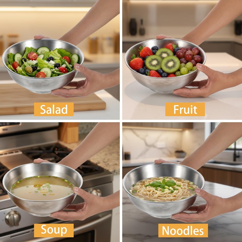 Molain 2 Pcs 54oz Large Double Walled Insulated Ramen Bowls,