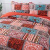 NEWLAKE Cotton Bedspread Quilt Sets-Reversible Patchwork Coverlet Set, Mediterranean Classic