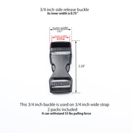 Baitoo Side Release Buckle 3/4inch Plastic Snap Claps Buckle Clips Backpack Strap Replacement Buckles 0.75 inch