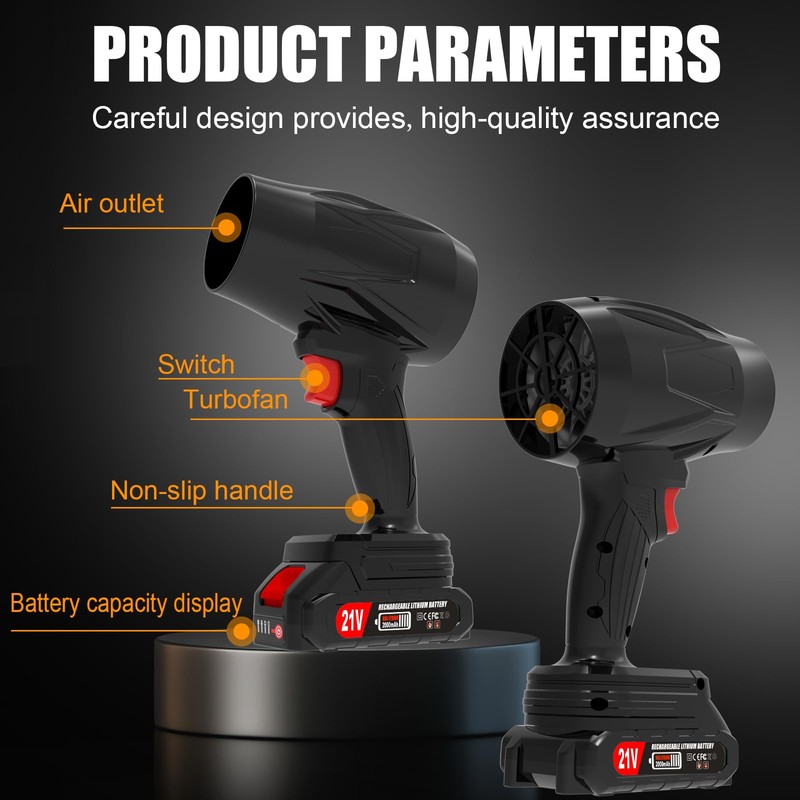 Cordless Leaf Blower with Battery and Charger, 400,000 RPM Turbo