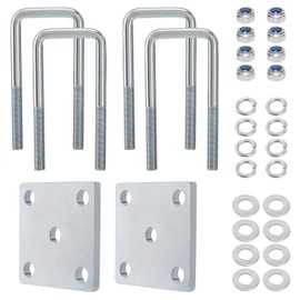 Racewill Square U Bolt Kit for Boat Trailer Axle Leaf Springs, Trailer Leaf Spring U Bolts, for 2x2 Axle - 5 1/4" Long