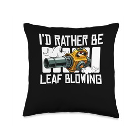 Id Rather Be Leaf Blowing Autumn Leaf Blower Throw Pillow