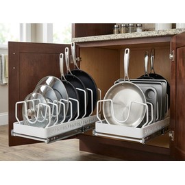 Pull-Out Kitchen Organizer for Pots & Pans – Multifunction Stainless Steel Storage Rack for Cabinets
