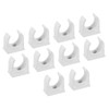 sourcing map 10PCS PVC U-Shaped Conduit Clip Push in Saddle
