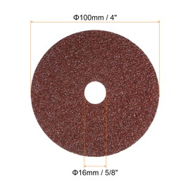 sourcing map 50pcs 24 Grit Aluminum Oxide Resin Fiber Discs 4"x5/8" Metal Sanding Grinding Discs for Angle Grinding Machine Polishing and Grinding Metals, Wood, and Fiberglass
