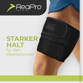 ReaPro Thigh Brace, Adjustable Thigh Support for Men and Women with 2 Velcro Fasteners, Thigh Compression Bandage Compression Cuff, Non-Slip for Left or Right