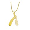MD Gold Straight Razor Necklace and Keychain (Smooth)
