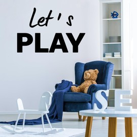 Quanyuchang Let's Play Wall Decals Kids Room Vinyl Wall Stickers, Removable DIY Wall Murals Wallpaper for Nursery Children Baby Kids Boys Girls Bedroom Home Decoration