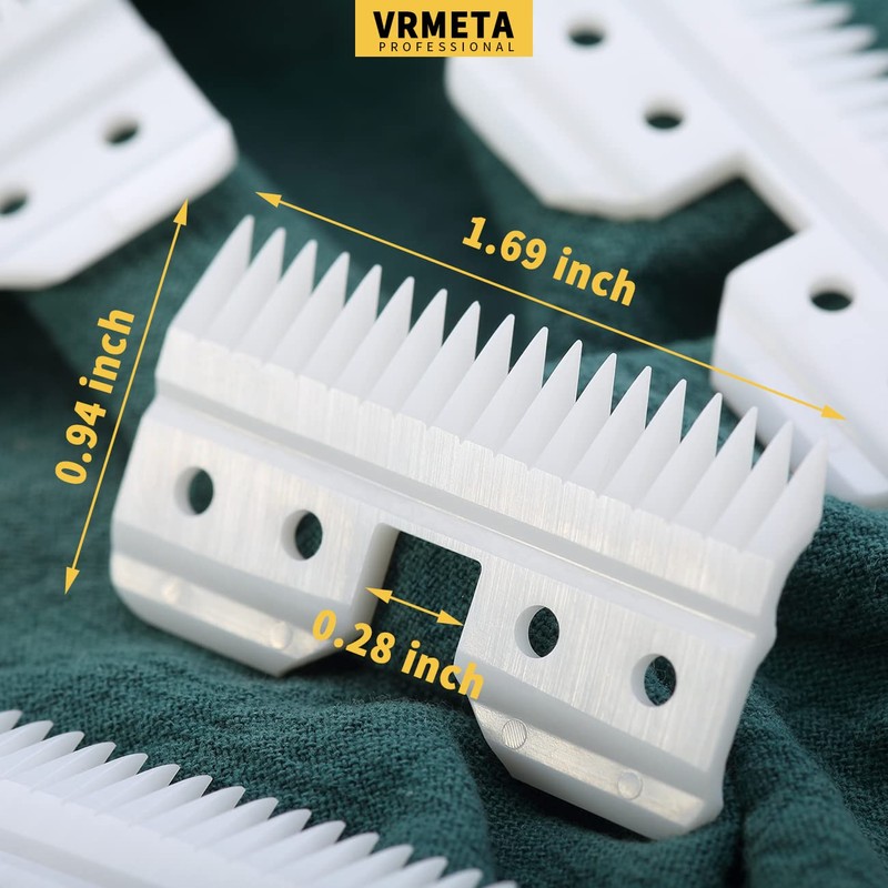VRMETA 2 Pcs Fast Feed Ceramic Blades Fit Oster Fast