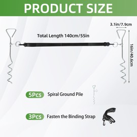 Basketball Goal Anchor Heavy Duty Basketball Hoop Tie Down Kit Trampoline Anchors with Adjustable Straps Ground Stakes Anchor Kit for Basketball Mounting Trampoline Swing Tent