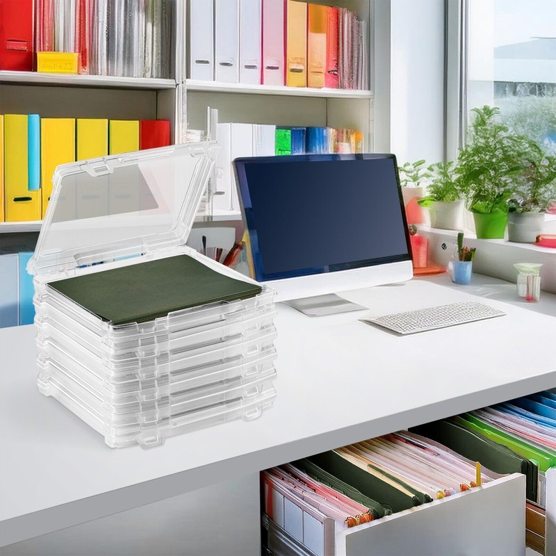 Sorbus Set of 6 Clear Thin Hanging File Organizer Bins